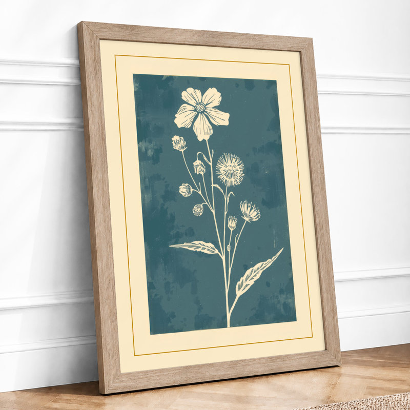 Delicate Blooms Botanical - Framed Print, A2 - 59.4 x 42.0 cm, Oak