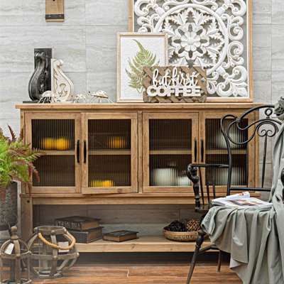 Console rectangulaire en bois manufacturé brun massif