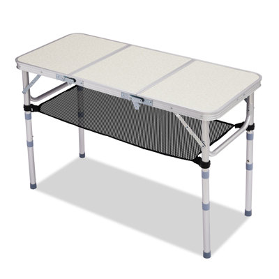 3 FT. Patio Aluminium Folding Table With Mesh Storage Bag by Arlmont & Co.