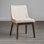 Mid-Century Modern 2Pc Side Chair With Padded Seat, Angled Legs, And Curved Panel Back In Walnut And Beige Finish