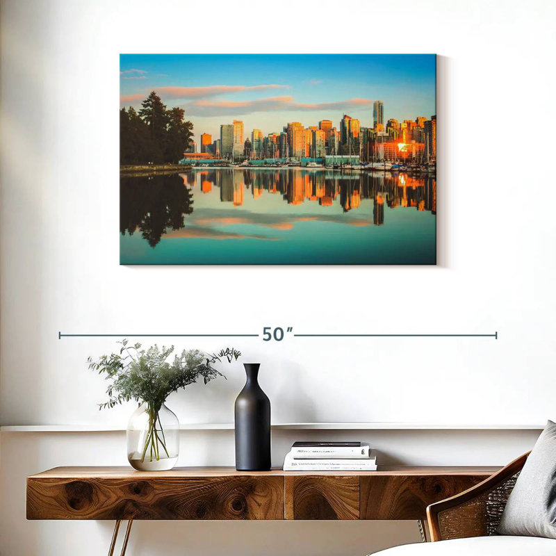 Vanna Vancouver Sunset Skyline, H 24 po x l 36 po