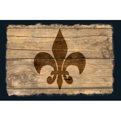 Wood Burn Fleur De Lis - Wrapped Canvas Art Prints