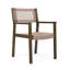 Chaise de salle à manger brune à 2 tressés - bois et corde, attrayante (2) + niveau de confort ergonomique, installation simple incluse