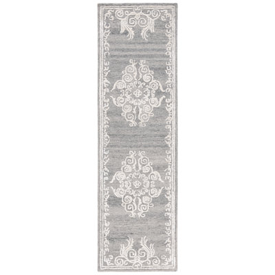 Southaven Hand Tufted Wool Viscose Cotton with Latex Oriental Rug in Gray/Ivory