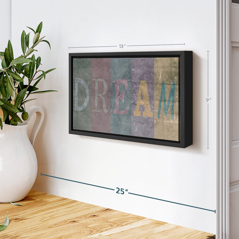 " Dream Typography IV Canvas Print ", 9" H x 13" W