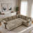 Modular Sectional Sofa With Two Movable Ottomans