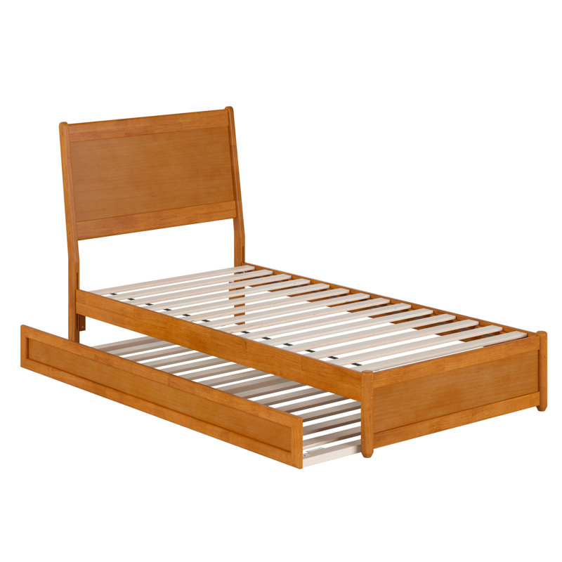Lit gigogne en bois massif Avdesh, Caramel clair, Simple TG