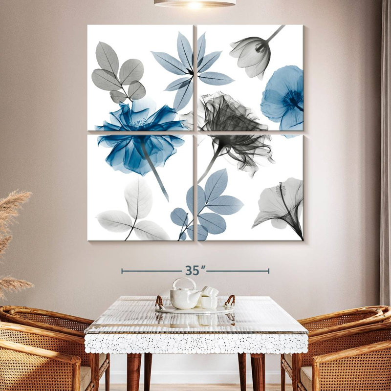 Collage floral Harnek I, H 50 po x l 50 po