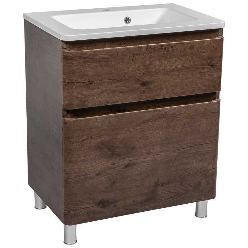 Ensemble de meuble-lavabo autoportant avec lavabo Katreina, Palissandre