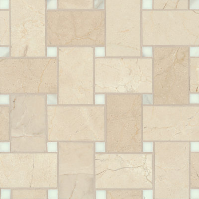 Carreau de marbre et mosaïque en marbre Jumbo Basketweave 12 po x 12 po