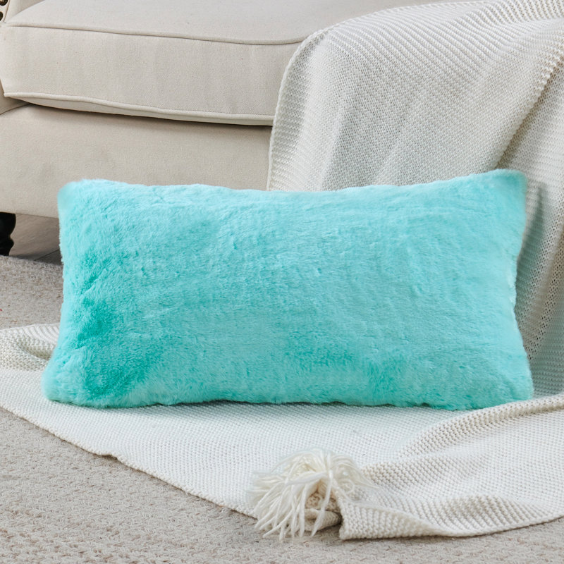 Housse de coussin carrée, Turquoise blanchi