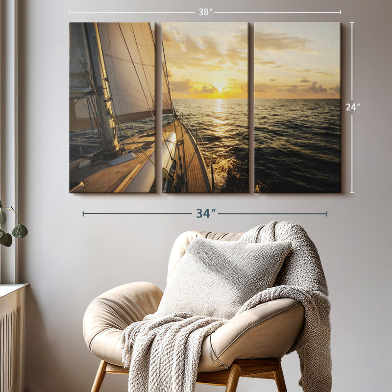 Nautique, "Impression sur toile", H 24 po x l 38 po x P 1,25 po