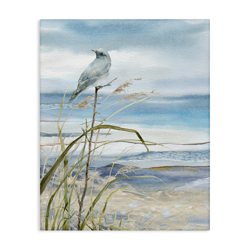 «Highland Dunes Bird On Beach Shore On Canvas» par Carol Robinson, reproduction, H 20 po x l 16 po x P 1,5 po