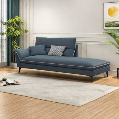 Modern Indoor Chaise Lounge with Metal Legs