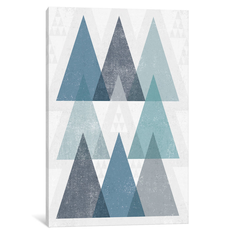 «Mod Triangles IV.A» par Michael Mullan, impression sur toile tendue, Papier d'art encadré noir, Blanc