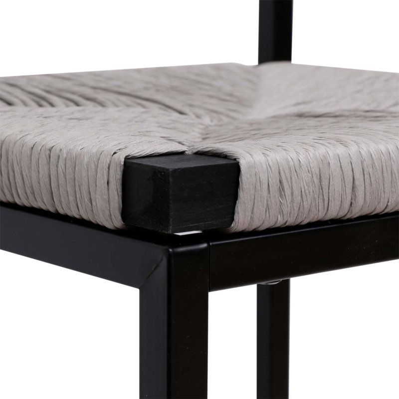 Ensemble de 2 tabourets de bar tissés à la main avec dossier, hauteur de comptoir, tabouret en corde de papier tissé pour la cuisine, la maison et le bureau