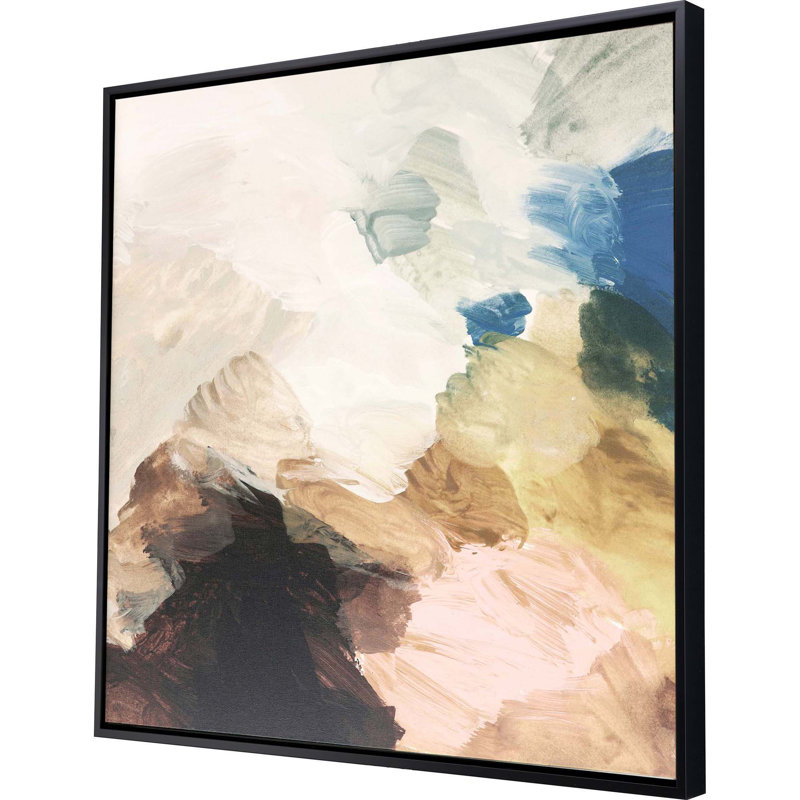 Color Meld Abstract Canvas Print with Black Frame