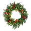 Couronne de Noël pré-illuminée de 61 cm (24 po) avec clochettes rouges et baies