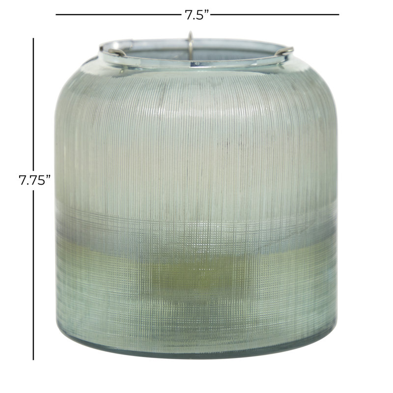 Hurricane de table en verre, H 7,6 po x l 7,35 po x P 7,35 po