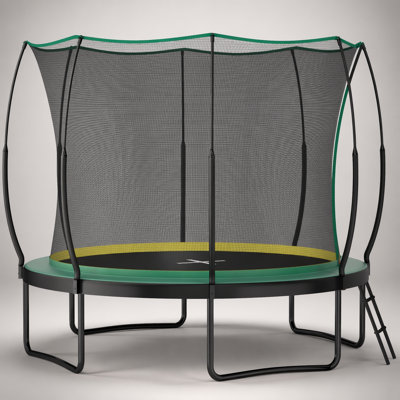 Trampoline 10 pi Springfree No Gap avec cordes élastiques, filet de sécurité et stabilité accrue pour un plaisir familial en toute sécurité