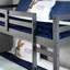 Lit mezzanine simple, gris - pin massif avec système à 13 lattes, pour l'organisation de la chambre à coucher et la construction d'un lit confortable, amélioration de l'efficacité 13