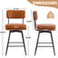 Swivel Upholstered Counter Stool with Metal Frame