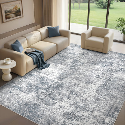 Area Rug Living Room Rugs Soft Indoor Carpet Modern Abstract Rug with Non Slip Rubber Backing for Under Dining Table Nursery Home Office Bedroom