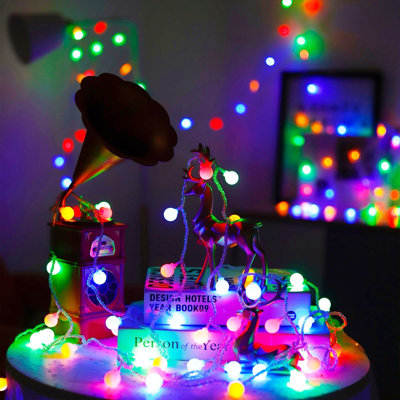 Guirlande de 33 lumières sphériques enfichables à 100 lumières, 8 modes, lumière changeante de couleur changeante, décoration de mariage à la maison