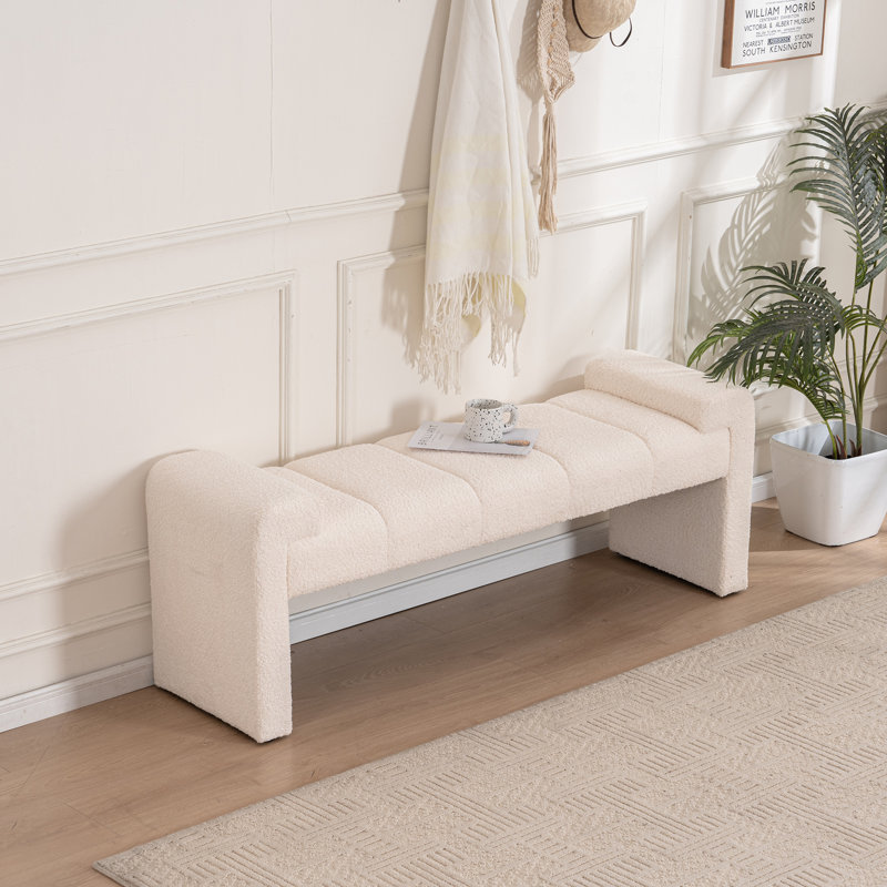 Banc rembourré 60 po avec accoudoirs et capitonné Laytona, null