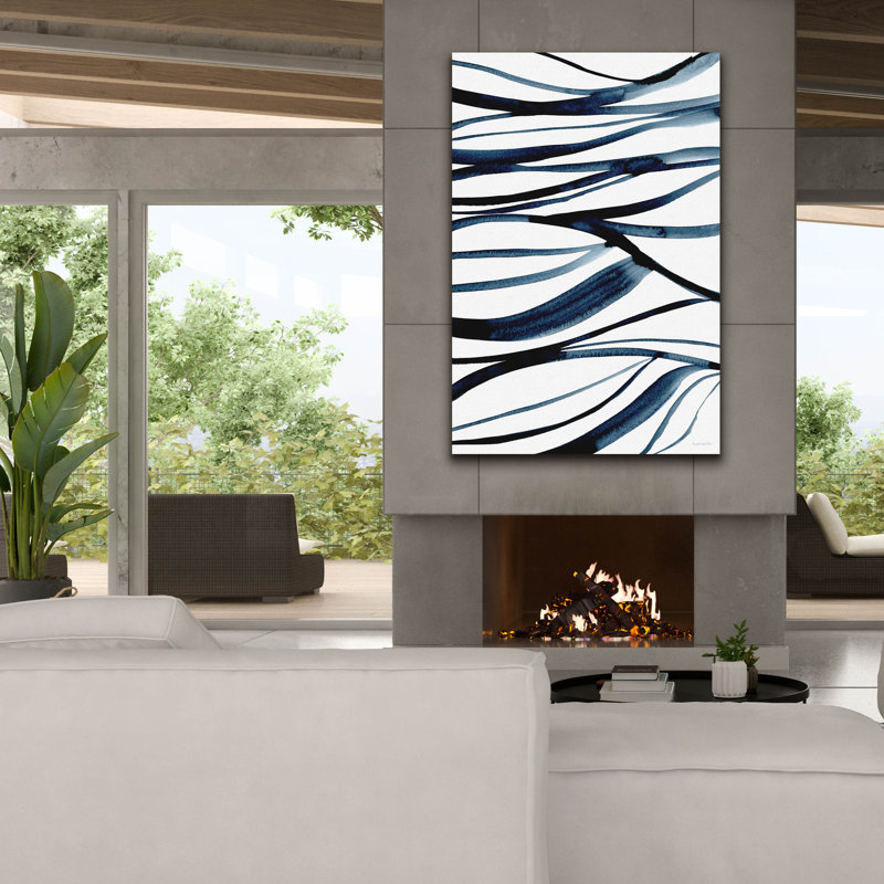 Thread of Blue 2 pi par Mercedes Lopez, art mural sur toile, 12 po x 18 po, H 60 po x l 40 po x P 1,5 po