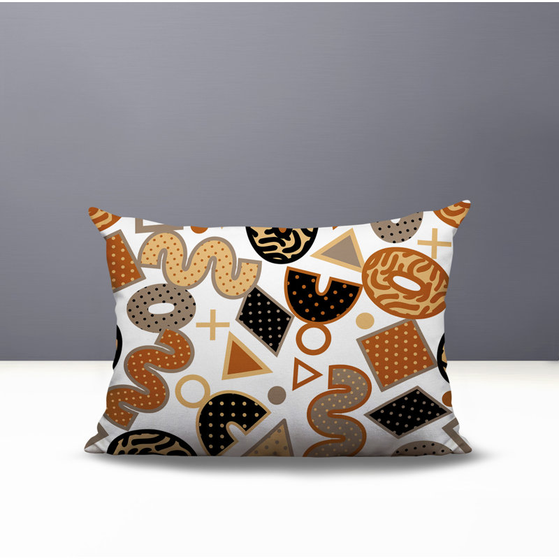 Coussin lombaire intérieur / extérieur Trixel, Rectangle H 18 po x l 25 po, Orange