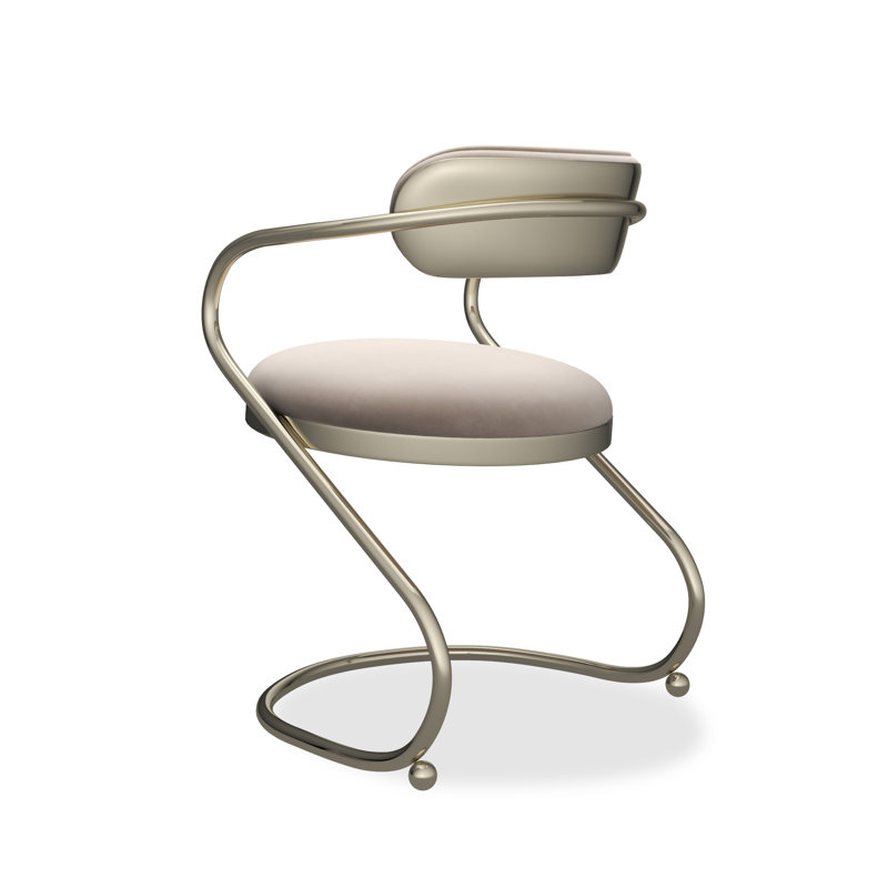 Retrospect Velvet Armchair, Brass