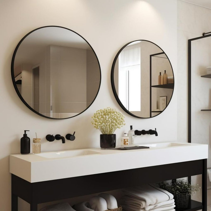 Miroir rond rustique 24 po Rustic