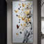 Art mural moderne sur toile abstraite moderne avec papillon doré-2066176083