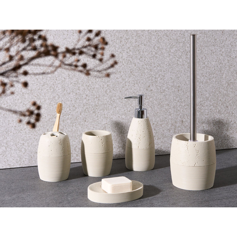 5-Piece Bathroom Accessories Set YARAPA, Beige