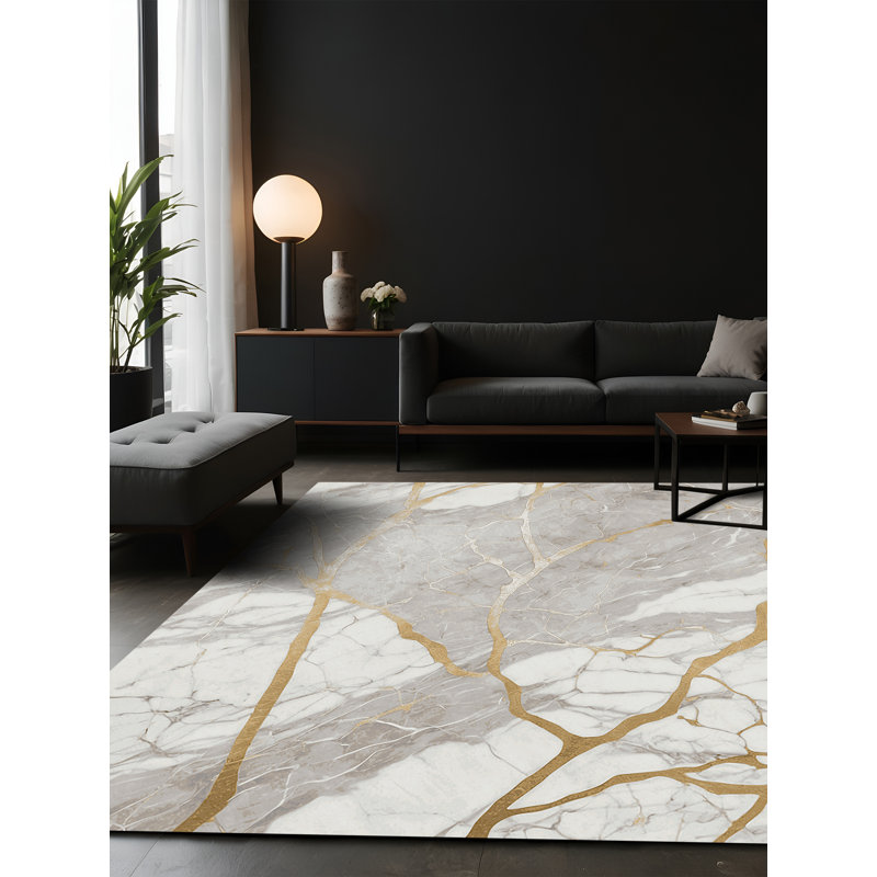 Tapis gris soyeux et moelleux, Carré 3 pi
