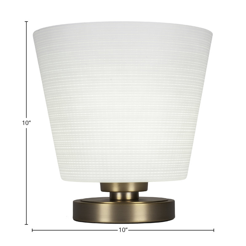 Lampe d'appoint Aneka avec verre matriciel de 10 po, Blanc, Laiton New Age