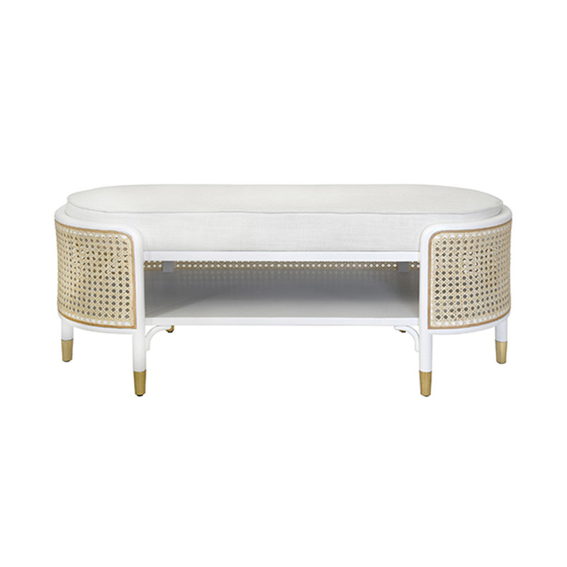 Banc de rangement Beale, Laque matte blanche