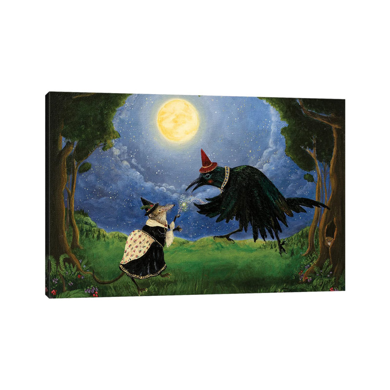 The Shrew And The Crow by Jahna Vashti - Wrapped Canvas Painting, 66.04 cm H x 45.72 cm W