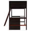Lit mezzanine simple avec tablettes et bureau