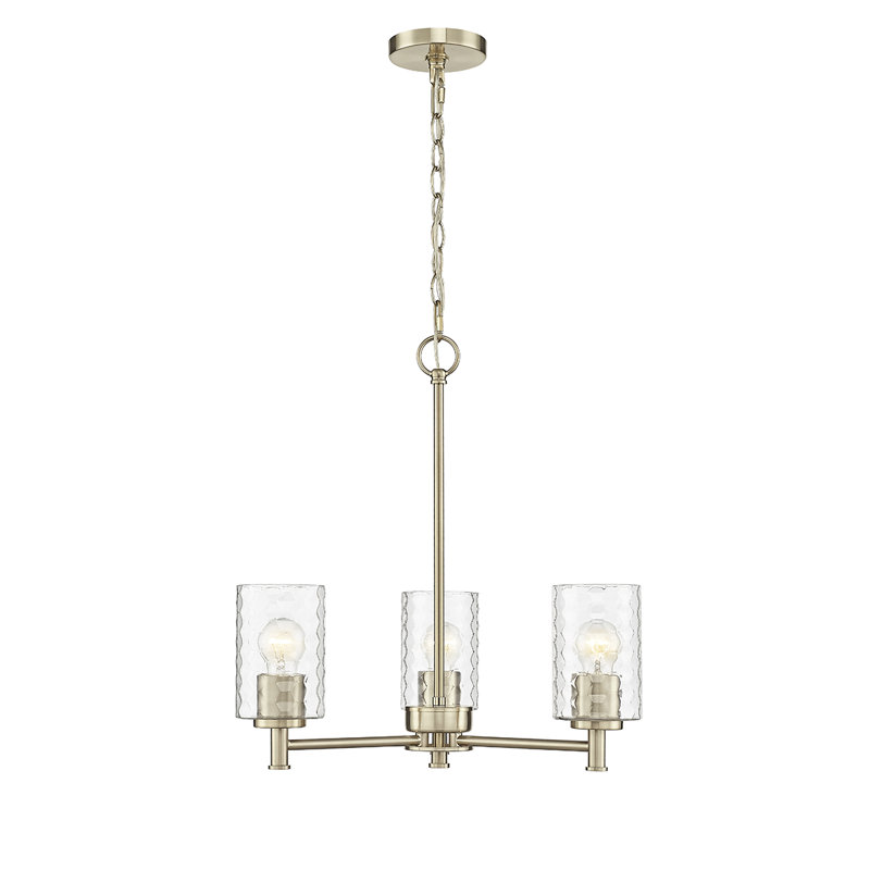 Lustre classique / traditionnel à 3 lumières , Or moderne