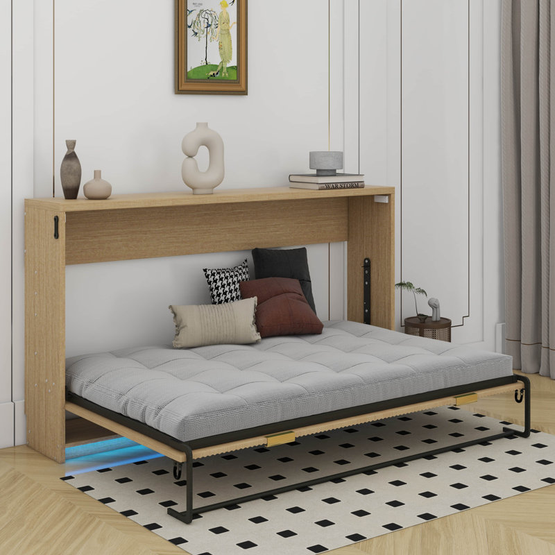 Lit escamotable simple de taille XL avec DEL