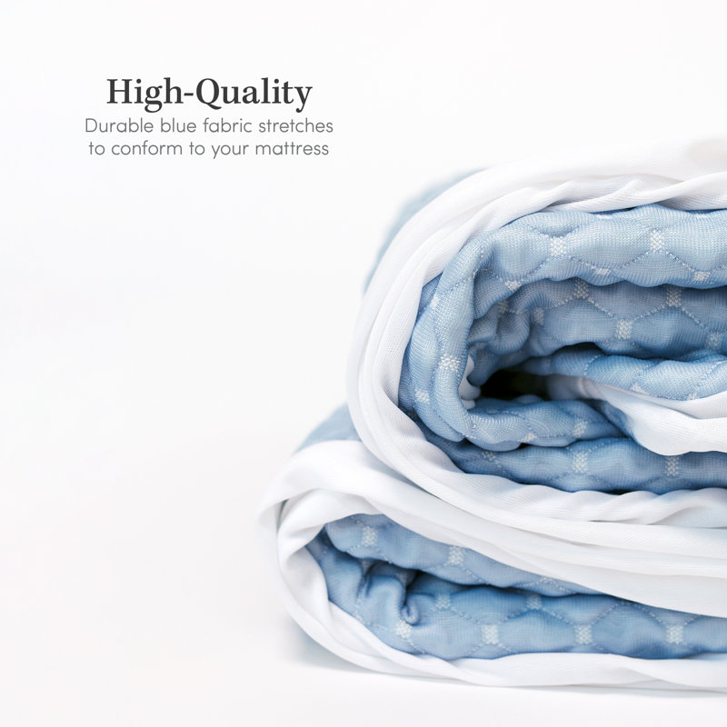 Aere Crystal Blue Cooling Waterproof Queen Mattress Protector