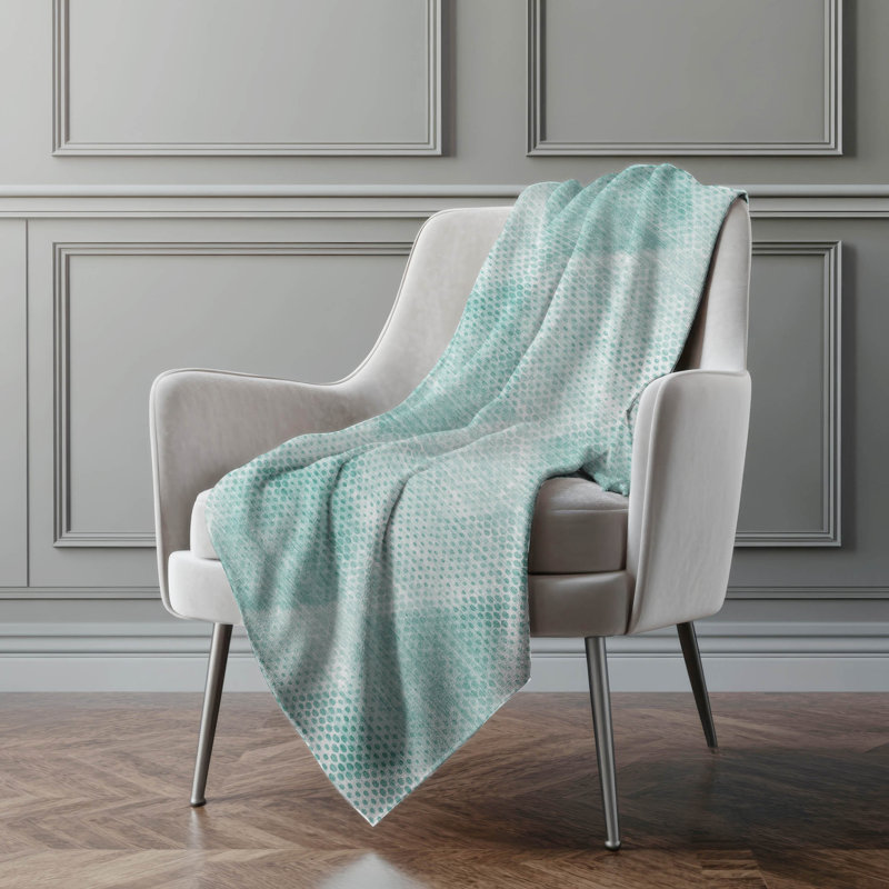 Jeté en sherpa floral Addison, Géométrique sarcelle