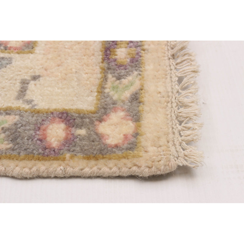 Tapis ivoire moderne Oushak 2 pi 5 po x 5 pi 9 po