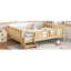 Grand lit au sol en bois compact avec rangement