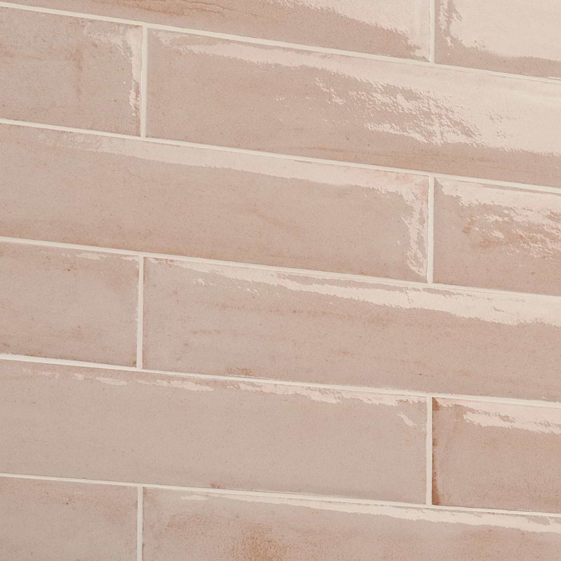 Paint 3x16 Glossy Porcelain Tile, Rosa Pink