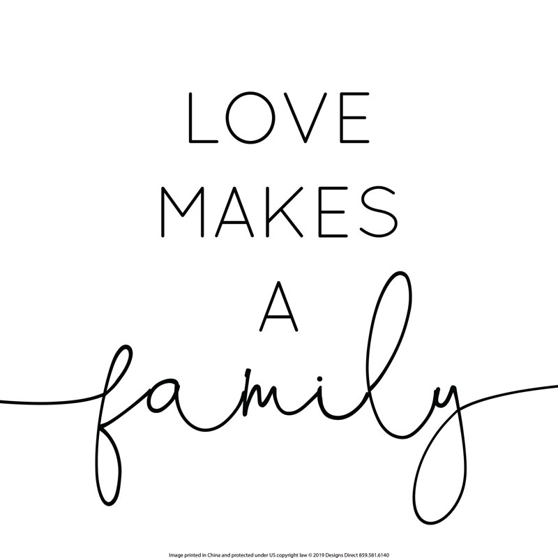 Love Makes A Family - Wrapped Canvas Print, 30cm H x 30cm W x 3.8cm D