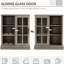 Armoire à vin Wine - Keep Your Organized, Design élégant, buffet l 31 po x H 36,25 po avec plus d'espace, poids de tablette de 11 lb, finition brune