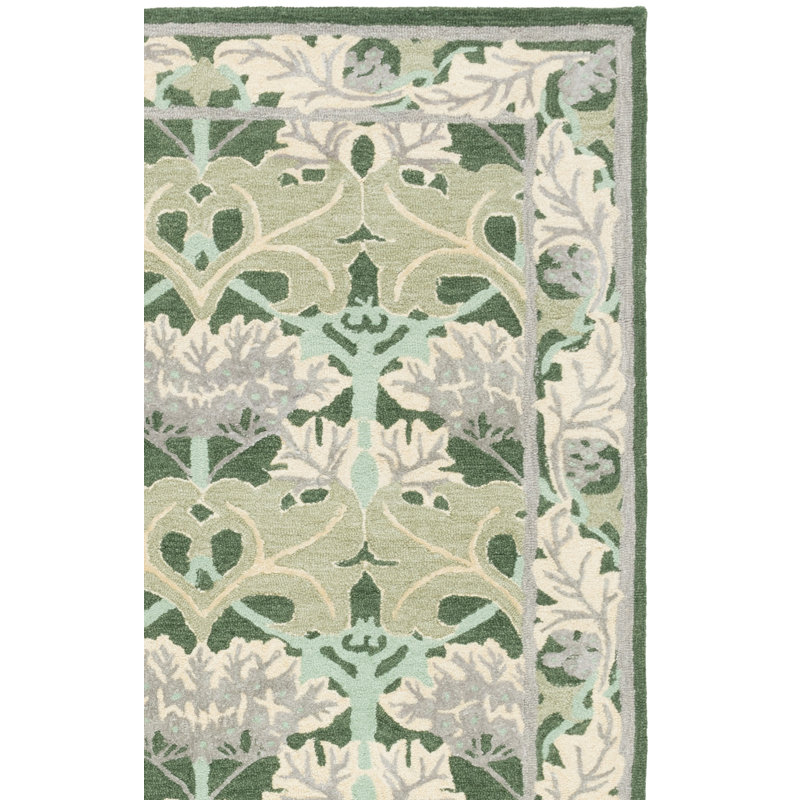 Earthly Treasures Hand Tufted Wool;Cotton;Viscose Geometric Indoor Rug, Rectangle 8' x 10'